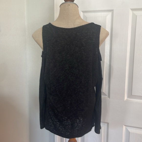 Velvet Graham & Spencer cold shoulder black sweater top Long sleeve womens XS - Picture 6 of 10